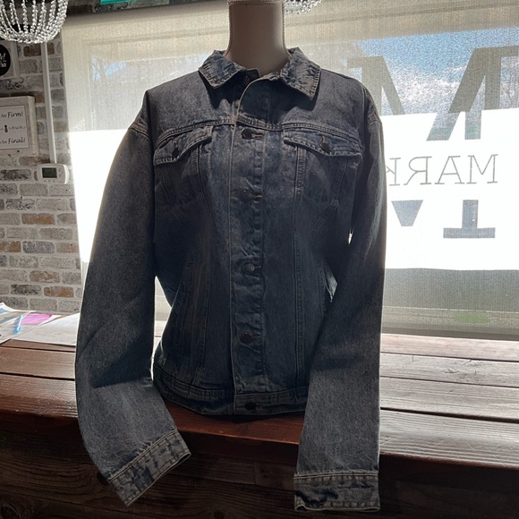 One of a Kind Handmade Denim Jacket with Paisley Design Back with Rhinestones - Picture 3 of 7